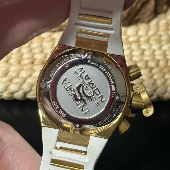 Invicta Subaqua Noma IV Lady 0535 Swiss Quartz Gold & Silver Watch Chronograph - Picture 10 of 11